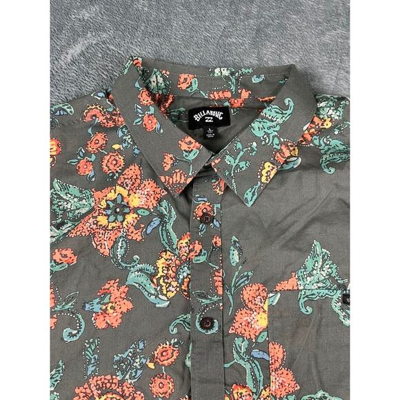 Men’s Billabong Floral Print Short-Sleeve Shirt Large – Excellent Condition - Picture 4 of 11